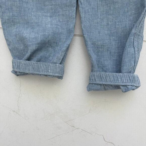 Athleta Linen Chambray Blue Jogger Style Pants - Picture 7 of 12